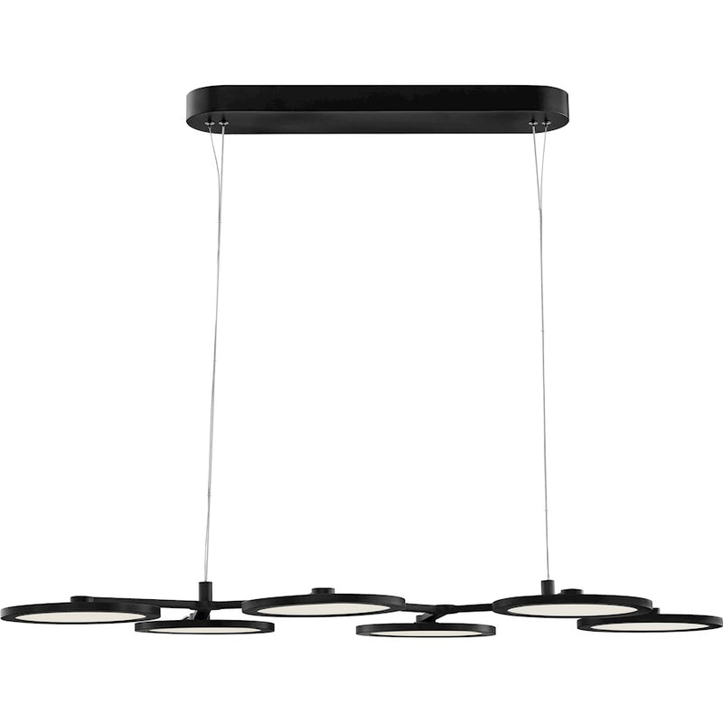 Quoizel Nitro Linear LED Light Chandelier, Matte Black