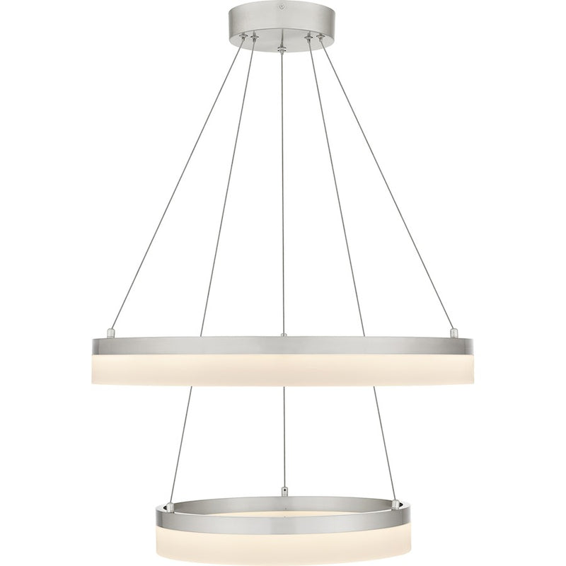 Quoizel Cohen 24" Integrated LED Pendant, Nickel/White Acrylic