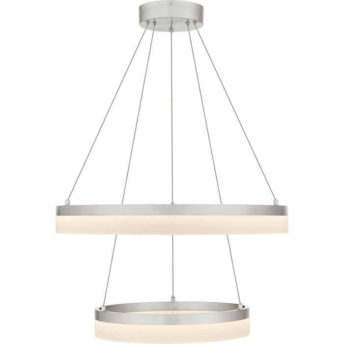 Quoizel Cohen 24" Integrated LED Pendant, Nickel/White Acrylic