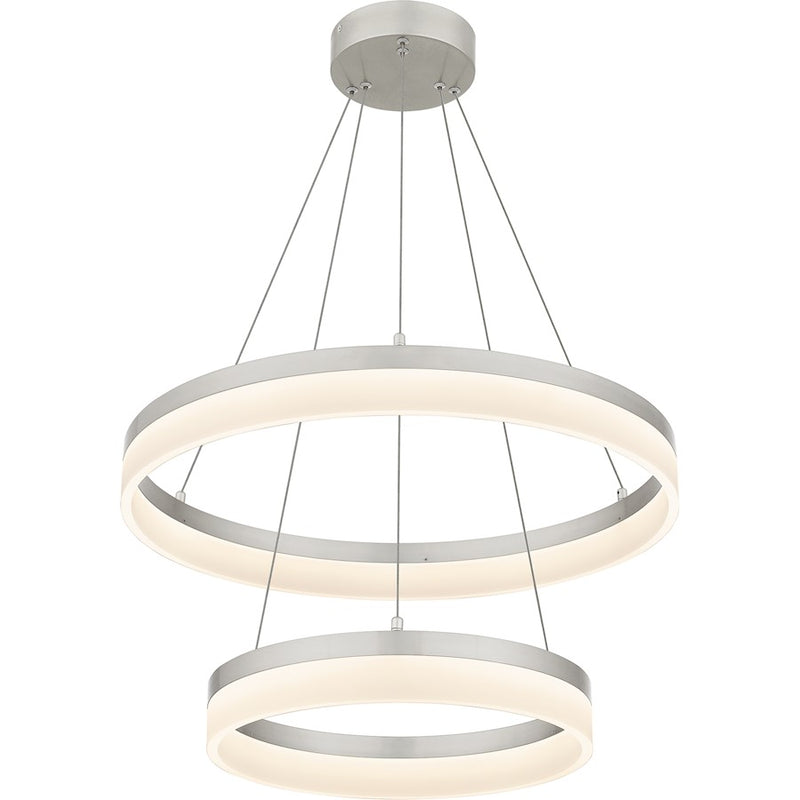Quoizel Cohen 24" Integrated LED Pendant, Nickel/White Acrylic