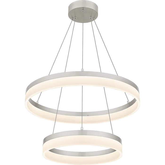 Quoizel Cohen 24" Integrated LED Pendant, Nickel/White Acrylic