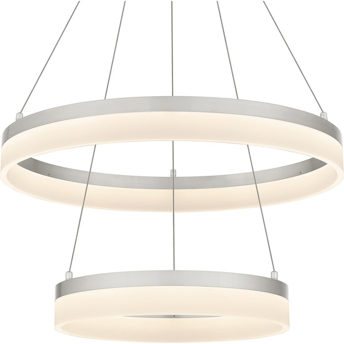 Quoizel Cohen 24" Integrated LED Pendant, Nickel/White Acrylic