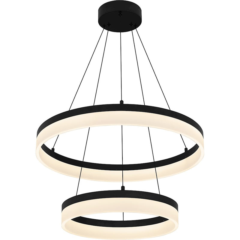 Quoizel Cohen 24" Integrated LED Pendant, Bronze/White Acrylic