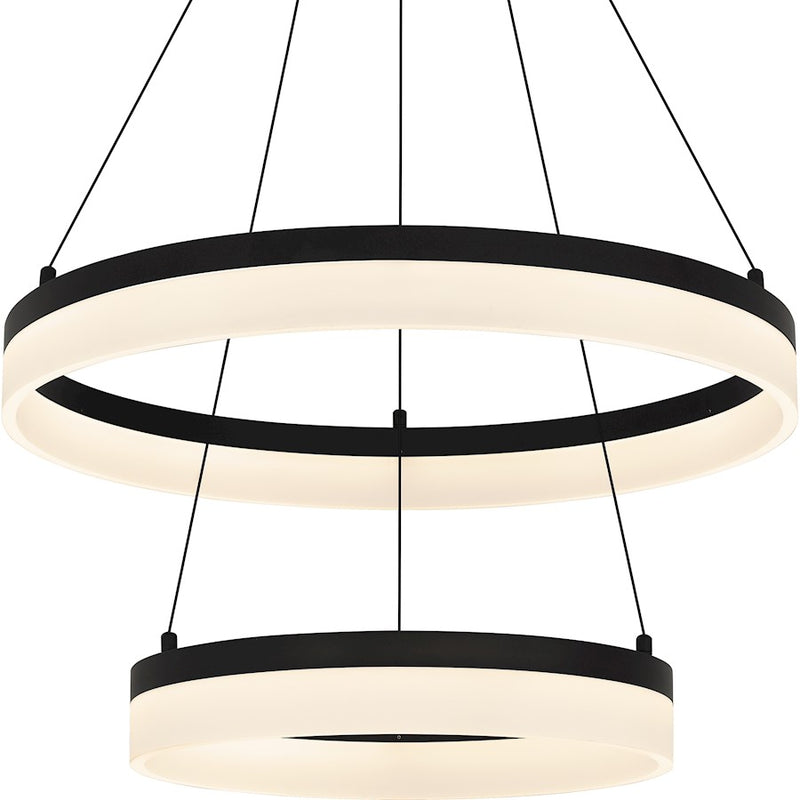 Quoizel Cohen 24" Integrated LED Pendant, Bronze/White Acrylic