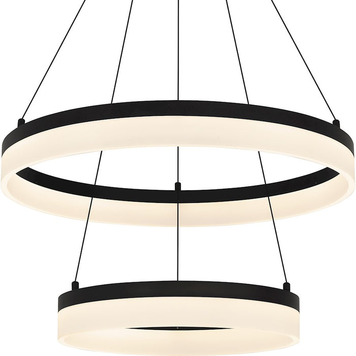 Quoizel Cohen 24" Integrated LED Pendant, Bronze/White Acrylic