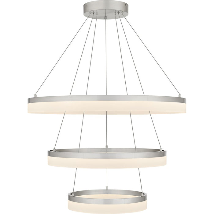 Quoizel Cohen 32" Integrated LED Pendant, Nickel/White Acrylic