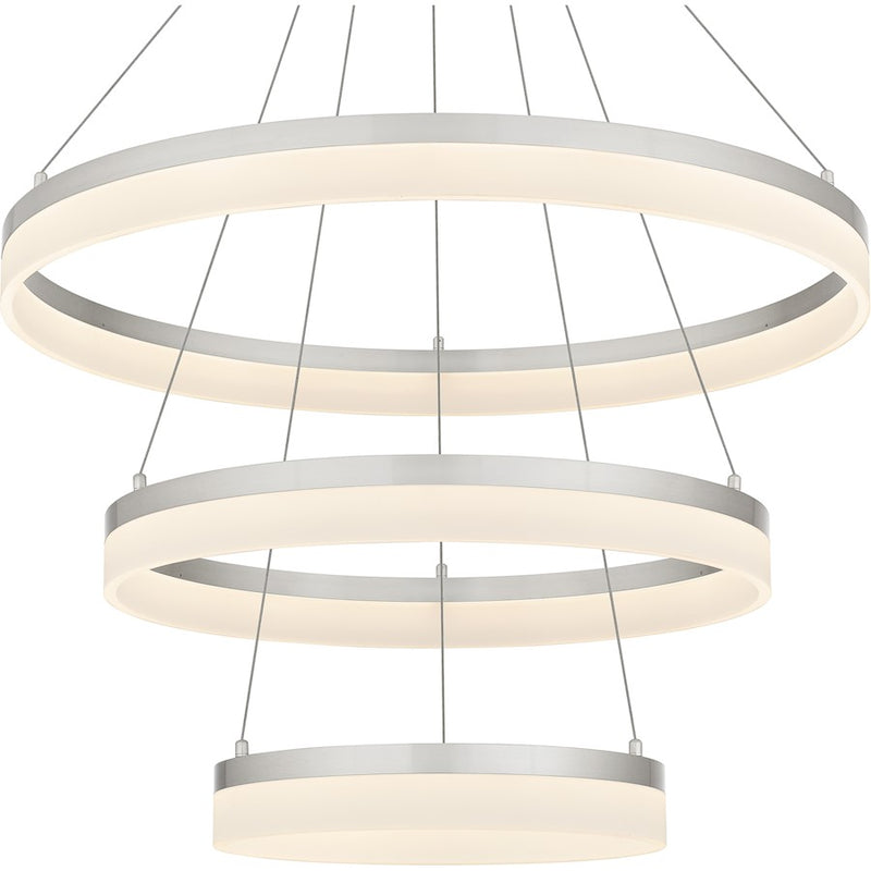 Quoizel Cohen 32" Integrated LED Pendant, Nickel/White Acrylic