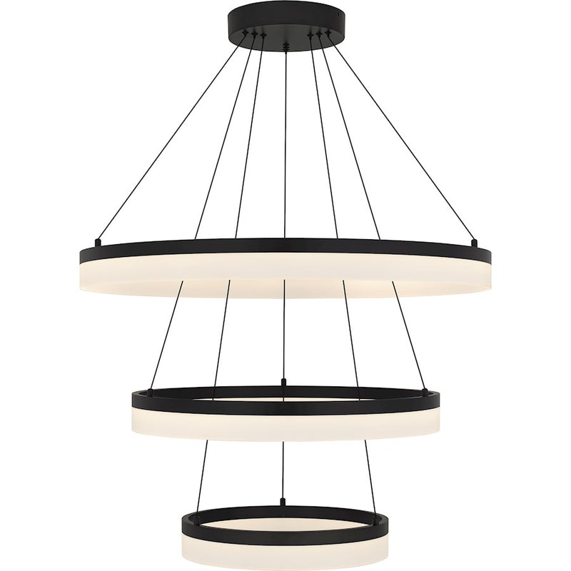Quoizel Cohen 32" Integrated LED Pendant, Bronze/White Acrylic