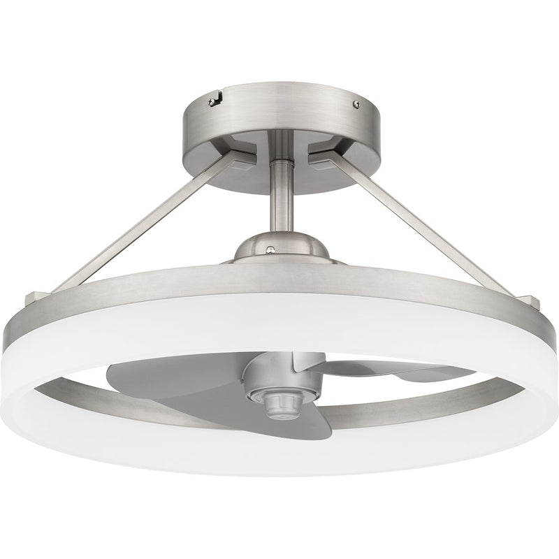 Quoizel Cohen LED Fandelier, Brushed Nickel/White Acrylic