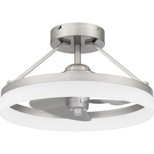 Quoizel Cohen LED Fandelier, Brushed Nickel/White Acrylic