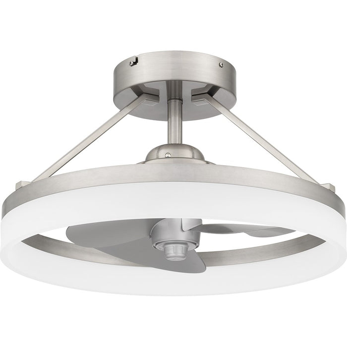 Quoizel Cohen LED Fandelier, Brushed Nickel/White Acrylic