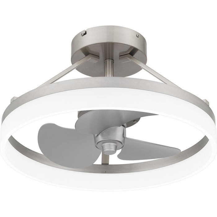 Quoizel Cohen LED Fandelier, Brushed Nickel/White Acrylic