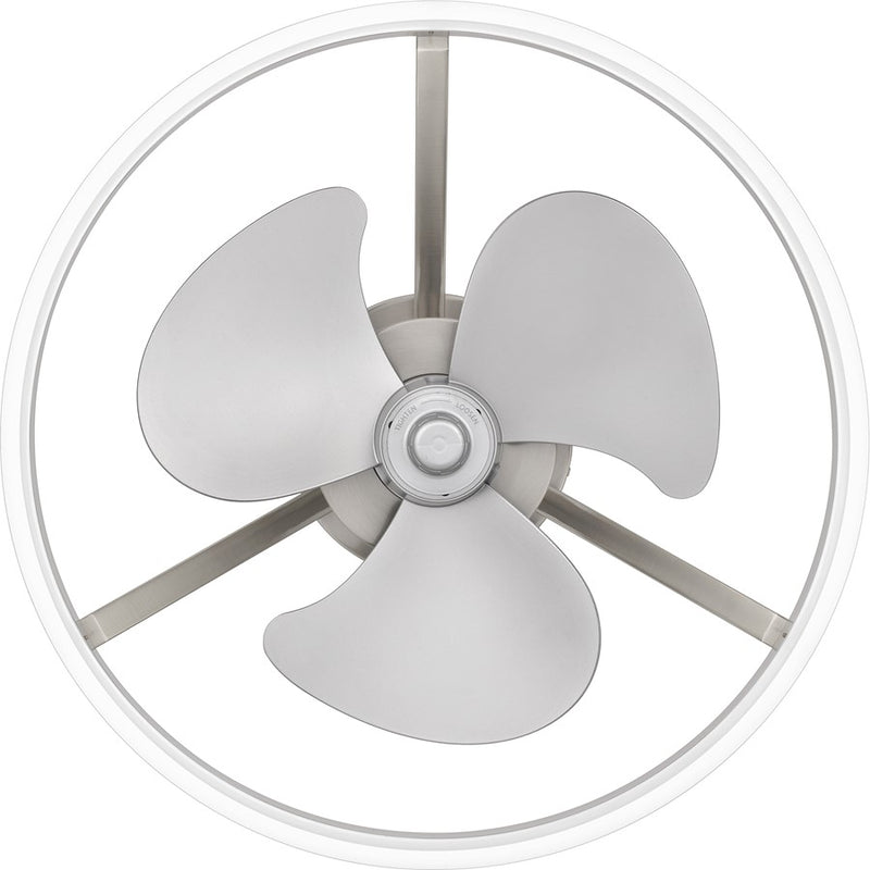 Quoizel Cohen LED Fandelier, Brushed Nickel/White Acrylic