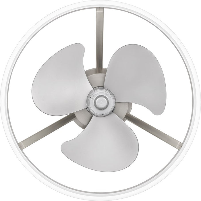 Quoizel Cohen LED Fandelier, Brushed Nickel/White Acrylic