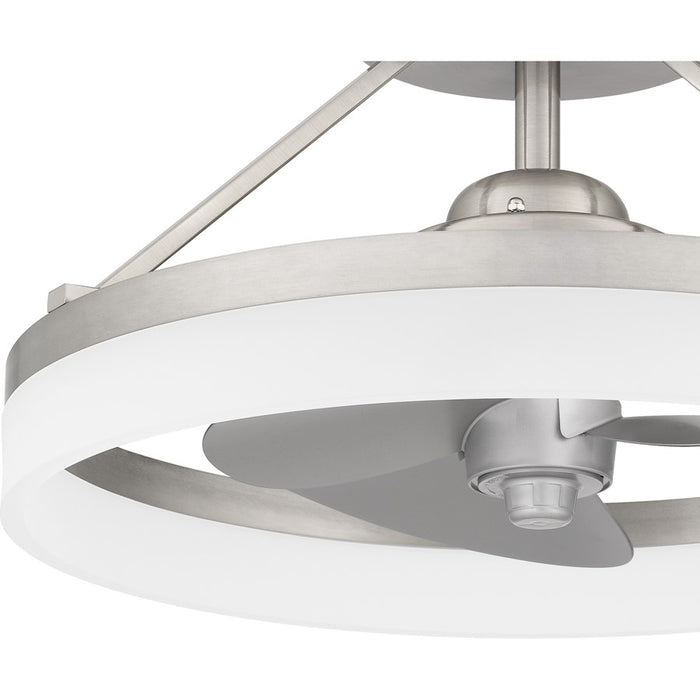 Quoizel Cohen LED Fandelier, Brushed Nickel/White Acrylic