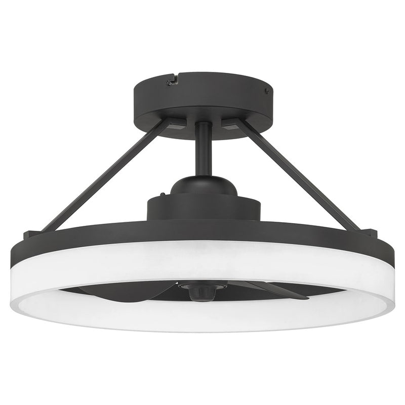Quoizel Cohen LED Fandelier, Oil Rubbed Bronze/White Acrylic