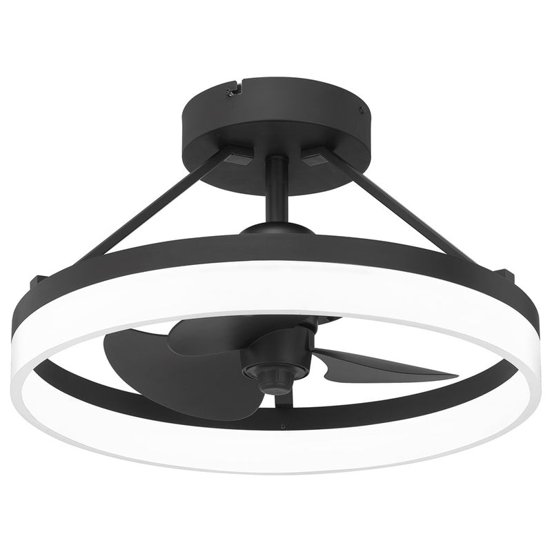 Quoizel Cohen LED Fandelier, Oil Rubbed Bronze/White Acrylic
