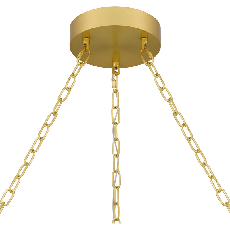 Quoizel Ozara 28in LED Pendant | Contemporary Antique Brass Steel | Kitchen Island & Dining Room | 27.5 x 27.5 x 14.25 in | Model PCOZA2827A