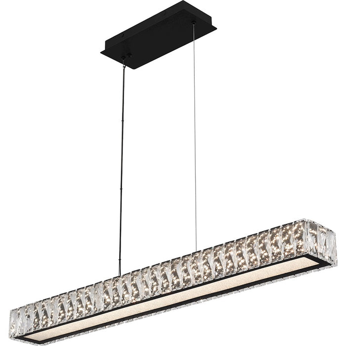 Quoizel Reese Integrated LED Island Light, Black/Clear Crystal