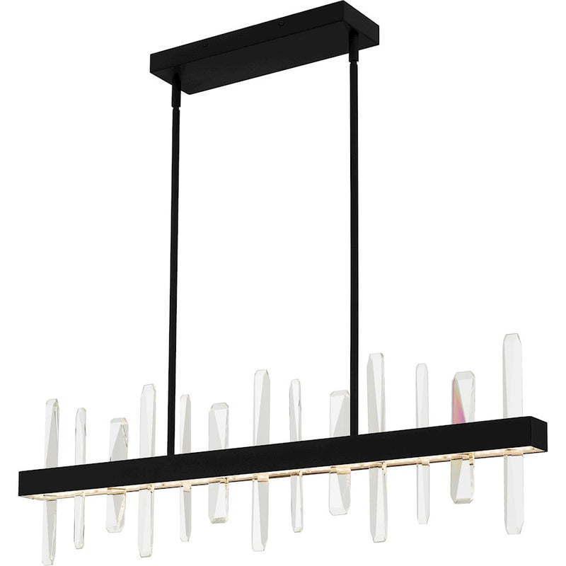Quoizel Regal Island Light, Matte Black/Clear