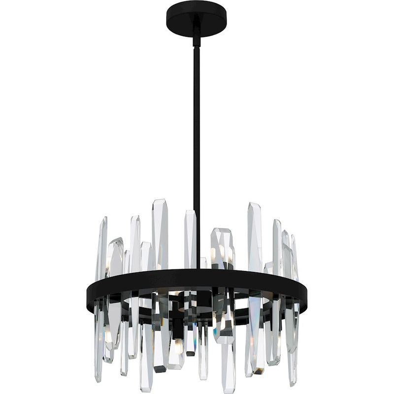 Quoizel Regal 8 Light Pendant, Matte Black/Clear