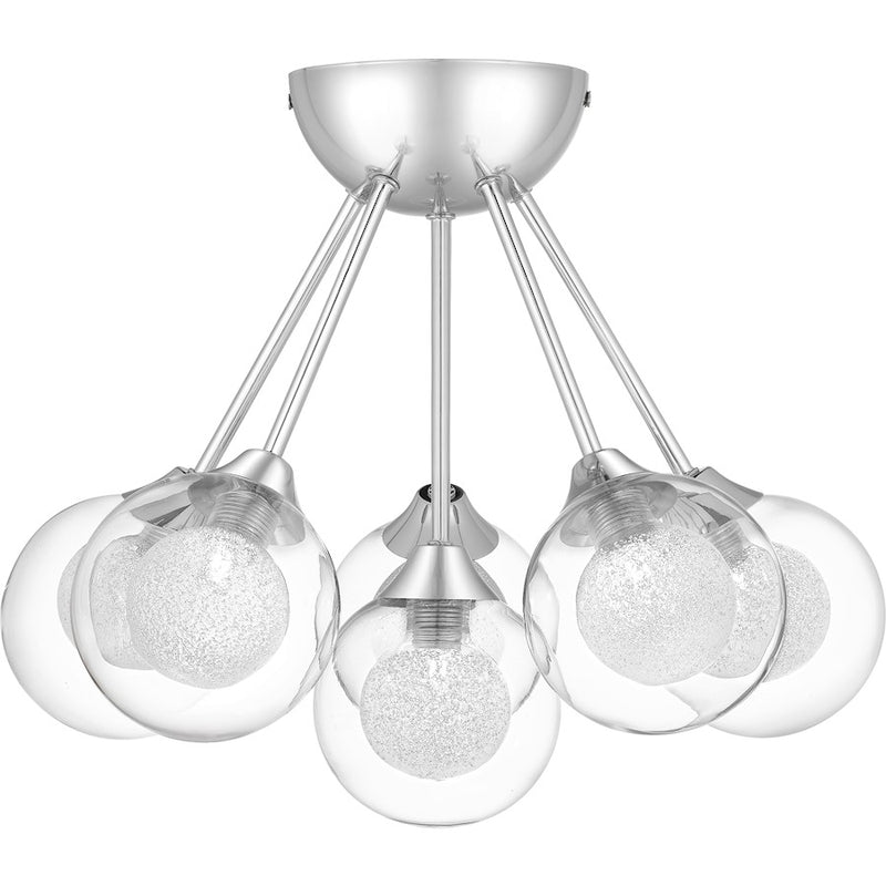 Quoizel Spellbound 6 Light Semi-Flush Mount, Polished Chrome