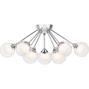 Quoizel Spellbound 23in Semi-Flush Mount | Retro Polished Chrome and Clear Glass | Bedroom & Hallway Ceiling Light | Model PCSB1722C