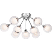 Quoizel Spellbound 23in Semi-Flush Mount | Retro Polished Chrome and Clear Glass | Bedroom & Hallway Ceiling Light | Model PCSB1722C