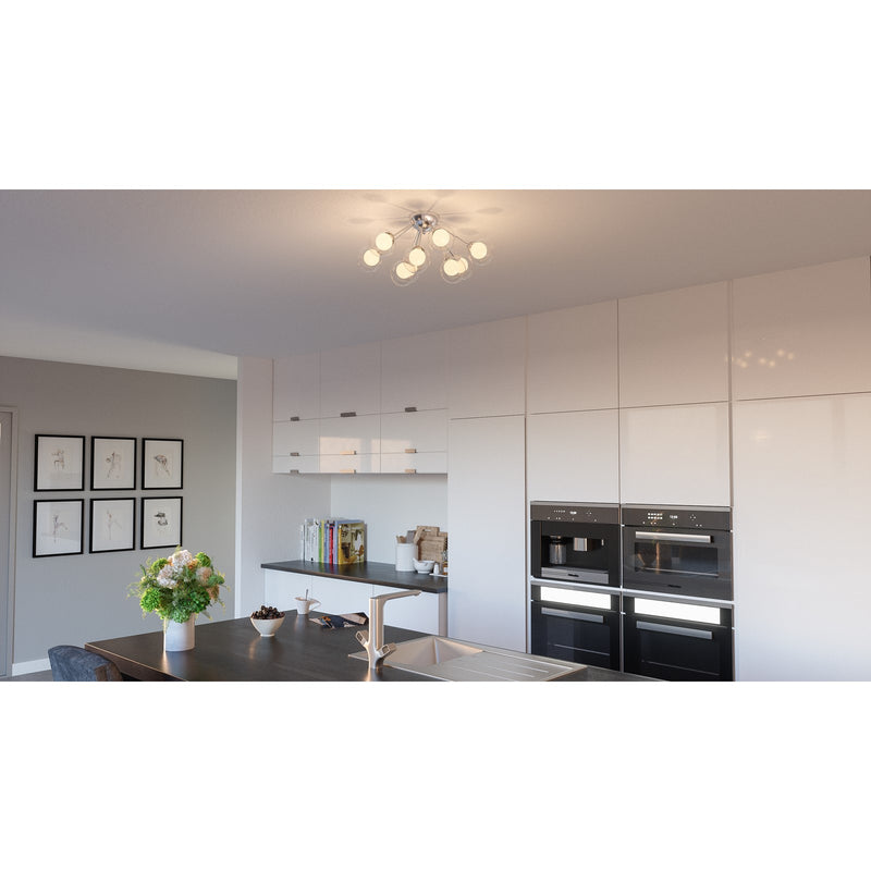 Quoizel Spellbound 23in Semi-Flush Mount | Retro Polished Chrome and Clear Glass | Bedroom & Hallway Ceiling Light | Model PCSB1722C