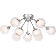 Quoizel Spellbound 23in Semi-Flush Mount | Retro Polished Chrome and Clear Glass | Bedroom & Hallway Ceiling Light | Model PCSB1722C