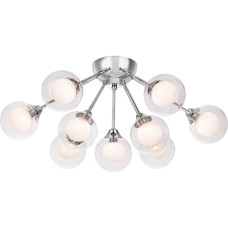 Quoizel Spellbound 23in Semi-Flush Mount | Retro Polished Chrome and Clear Glass | Bedroom & Hallway Ceiling Light | Model PCSB1722C