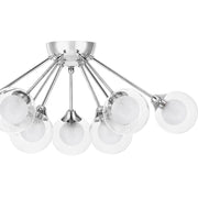 Quoizel Spellbound 23in Semi-Flush Mount | Retro Polished Chrome and Clear Glass | Bedroom & Hallway Ceiling Light | Model PCSB1722C