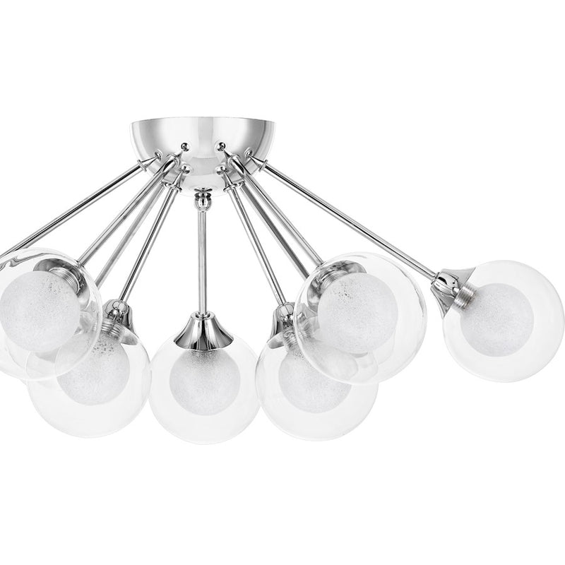 Quoizel Spellbound 23in Semi-Flush Mount | Retro Polished Chrome and Clear Glass | Bedroom & Hallway Ceiling Light | Model PCSB1722C