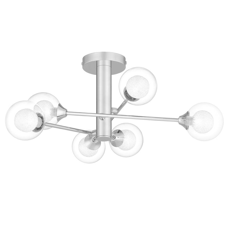 Quoizel Spellbound 6 Light Semi Flush Mount,Chrome/Clear Glass