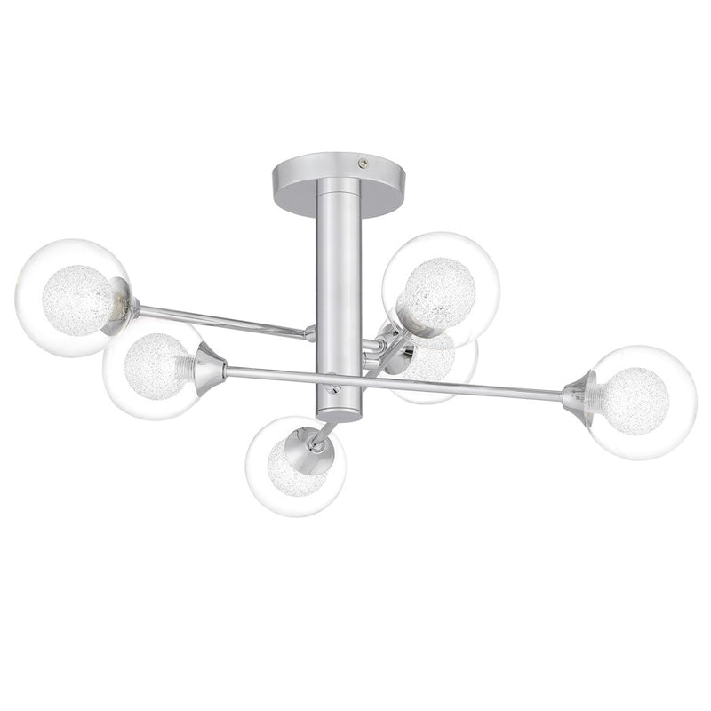 Quoizel Spellbound 6 Light Semi Flush Mount,Chrome/Clear Glass