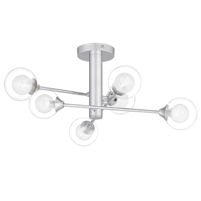 Quoizel Spellbound 6 Light Semi Flush Mount,Chrome/Clear Glass