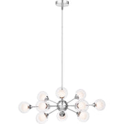 Quoizel Spellbound 29in 12-Light Chandelier | Retro Polished Chrome and Clear Glass | Dining Room & Foyer | 29 x 29 x 11 in | Model PCSB5012C
