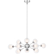 Quoizel Spellbound 29in 12-Light Chandelier | Retro Polished Chrome and Clear Glass | Dining Room & Foyer | 29 x 29 x 11 in | Model PCSB5012C