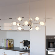 Quoizel Spellbound 29in 12-Light Chandelier | Retro Polished Chrome and Clear Glass | Dining Room & Foyer | 29 x 29 x 11 in | Model PCSB5012C