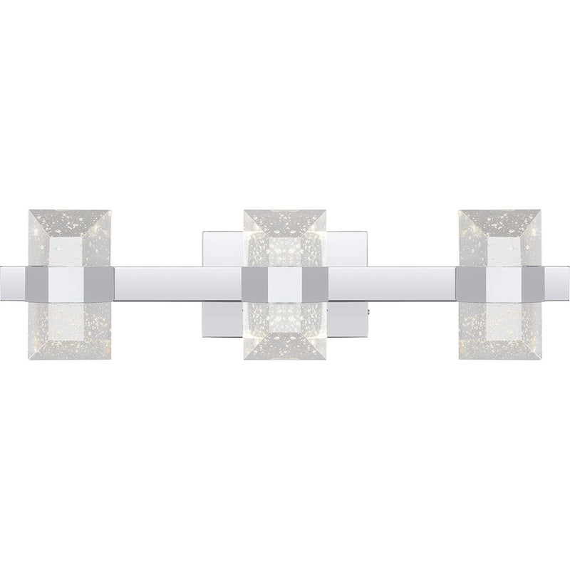 Quoizel Selena 24" LED Bath Light, Chrome/Clear Bubble Glass