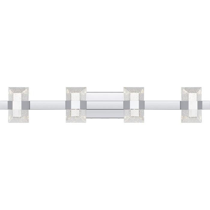 Quoizel Selena 36" LED Bath Light, Chrome/Clear Bubble Glass