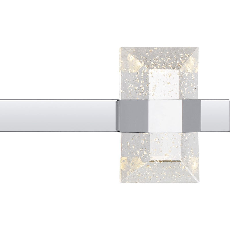 Quoizel Selena 36" LED Bath Light, Chrome/Clear Bubble Glass