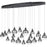 Quoizel Shadow Linear LED Light Chandelier, Black Chrome/Smoke