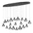 Quoizel Shadow Linear LED Light Chandelier, Black Chrome/Smoke