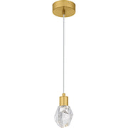 Quoizel Skye Lt Mini Pendant, Gold/Clear Bubble Crystal - PCSKY1505BRG