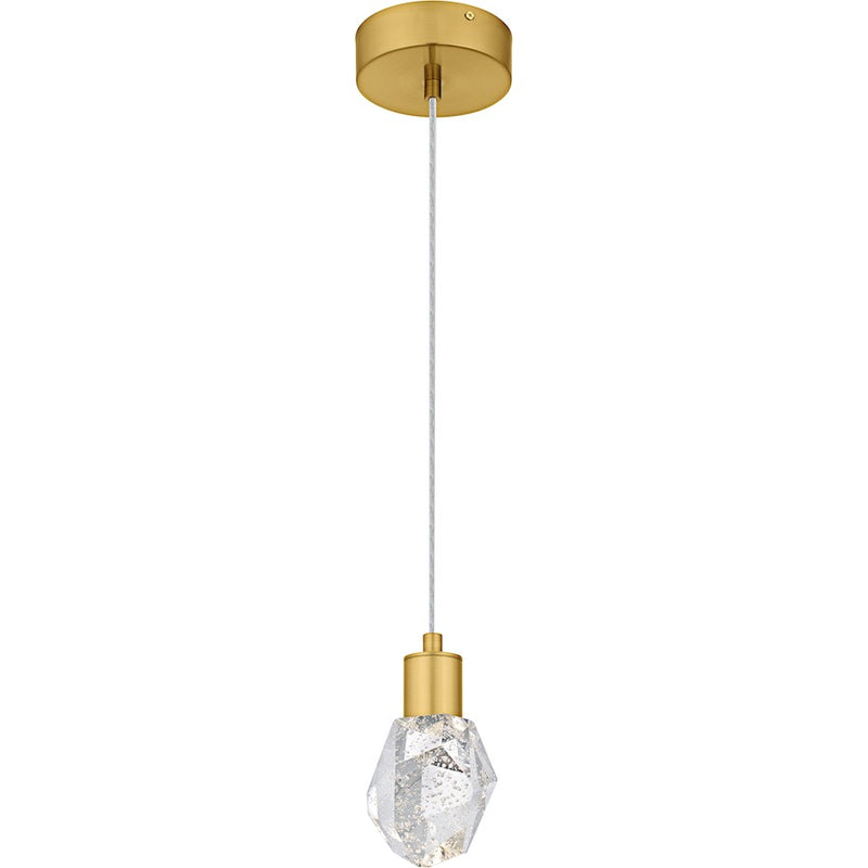 Quoizel Skye Lt Mini Pendant, Gold/Clear Bubble Crystal - PCSKY1505BRG