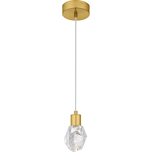 Quoizel Skye Lt Mini Pendant, Gold/Clear Bubble Crystal - PCSKY1505BRG