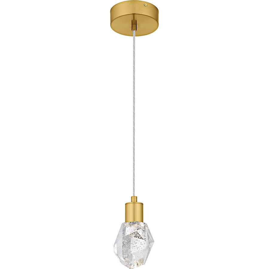 Quoizel Skye Lt Mini Pendant, Gold/Clear Bubble Crystal - PCSKY1505BRG