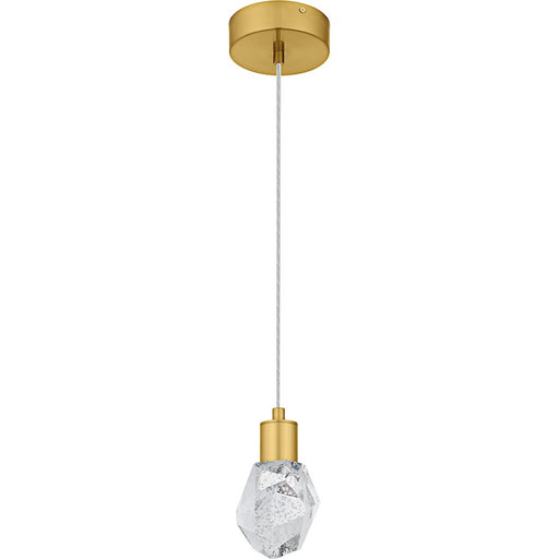 Quoizel Skye Lt Mini Pendant, Gold/Clear Bubble Crystal
