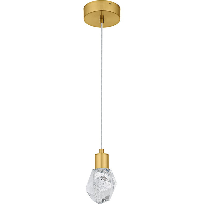 Quoizel Skye Lt Mini Pendant, Gold/Clear Bubble Crystal